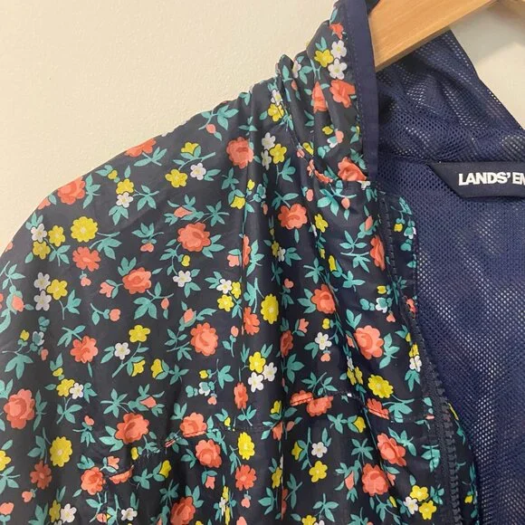 Lands' End Girls’ Floral Raincoat – Size Large (14–16) - Picture 4 of 4